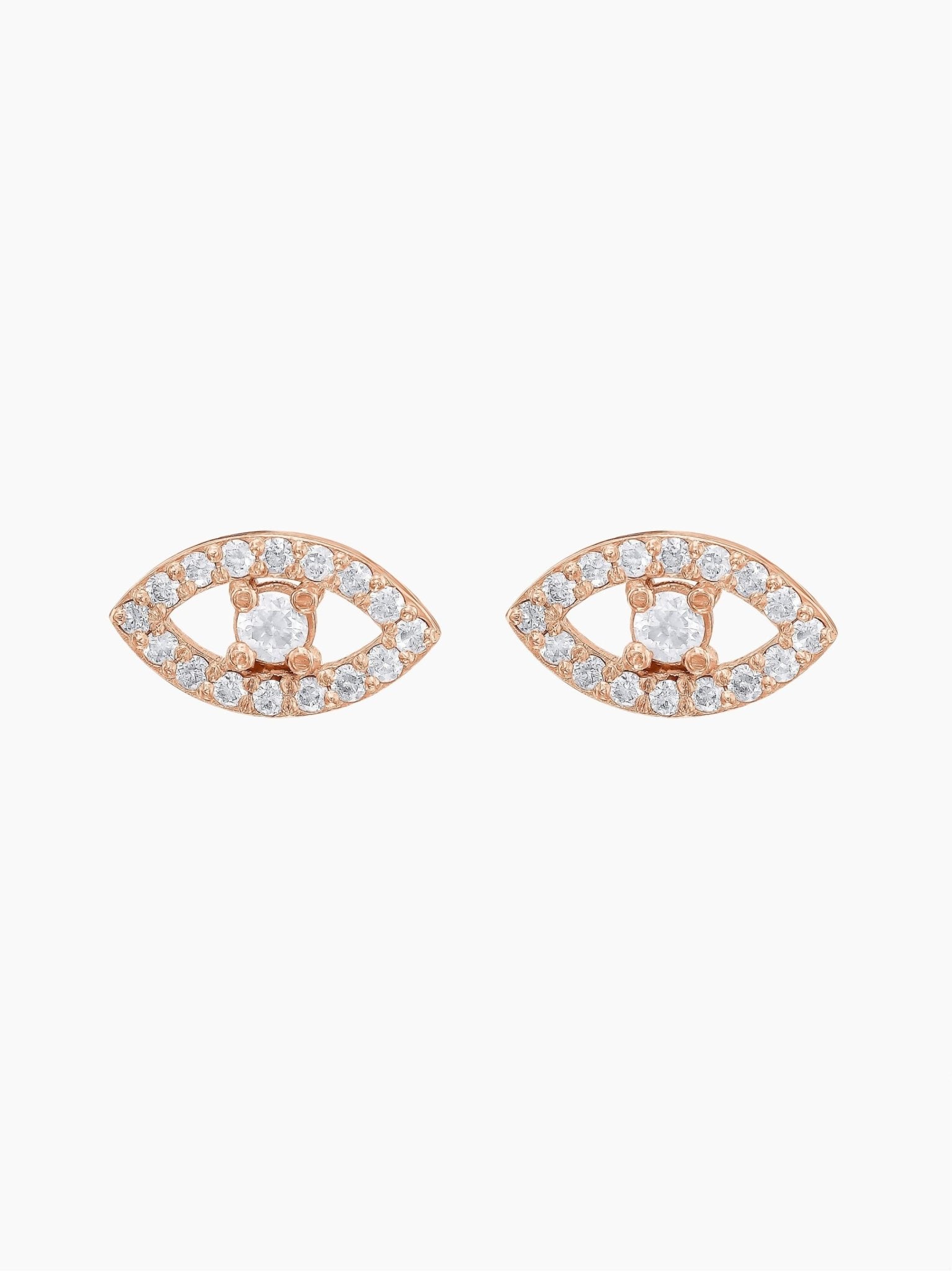 Gold Diamond Eye Earrings