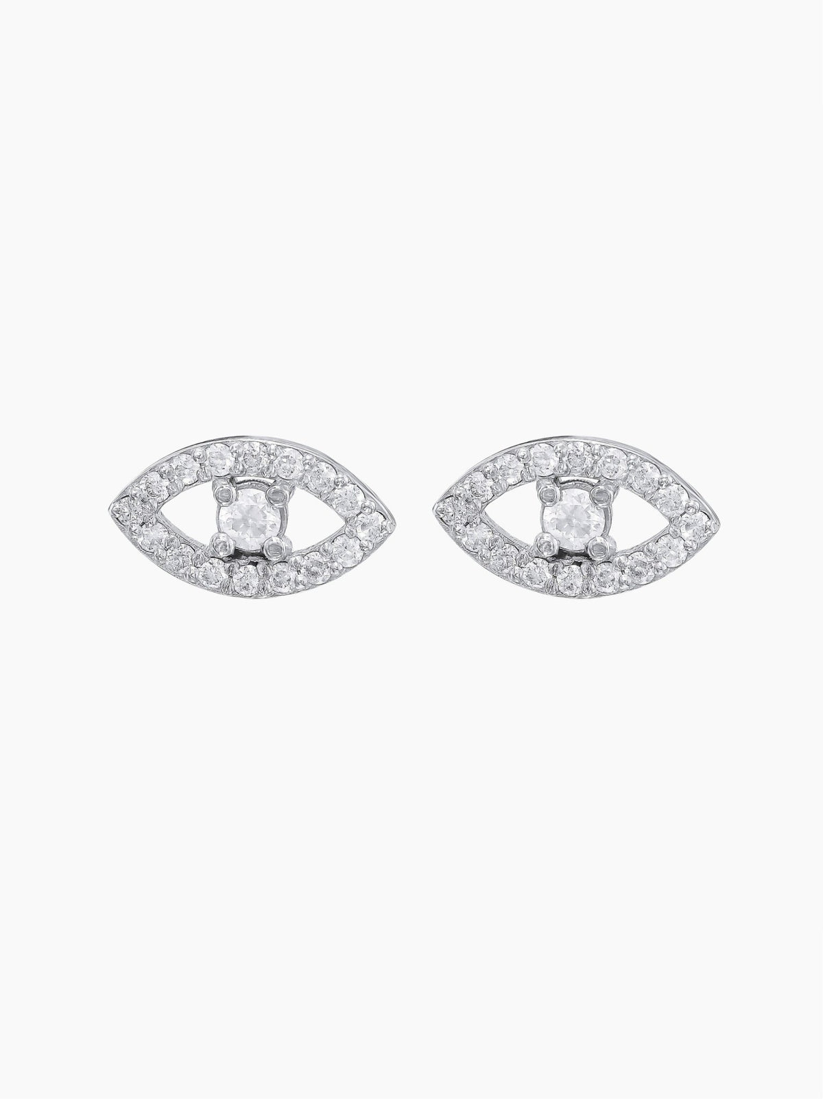 Gold Diamond Eye Earrings
