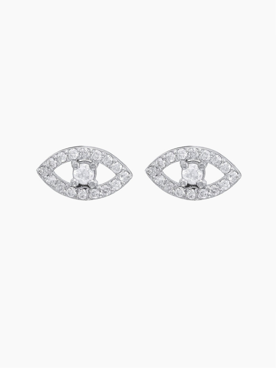 Gold Diamond Eye Earrings