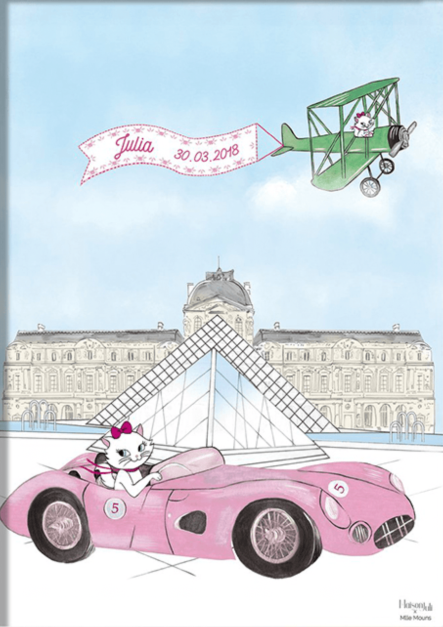 Personalised Sports Car Driving by The Louvre Kids Art Print