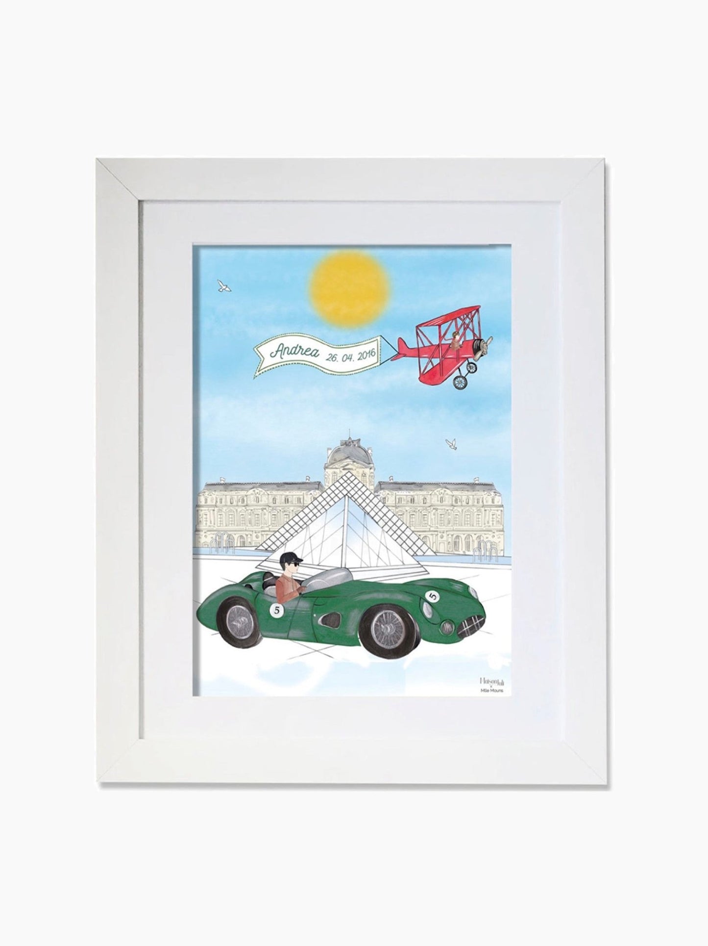 Personalised Sports Car Driving by The Louvre Kids Art Print