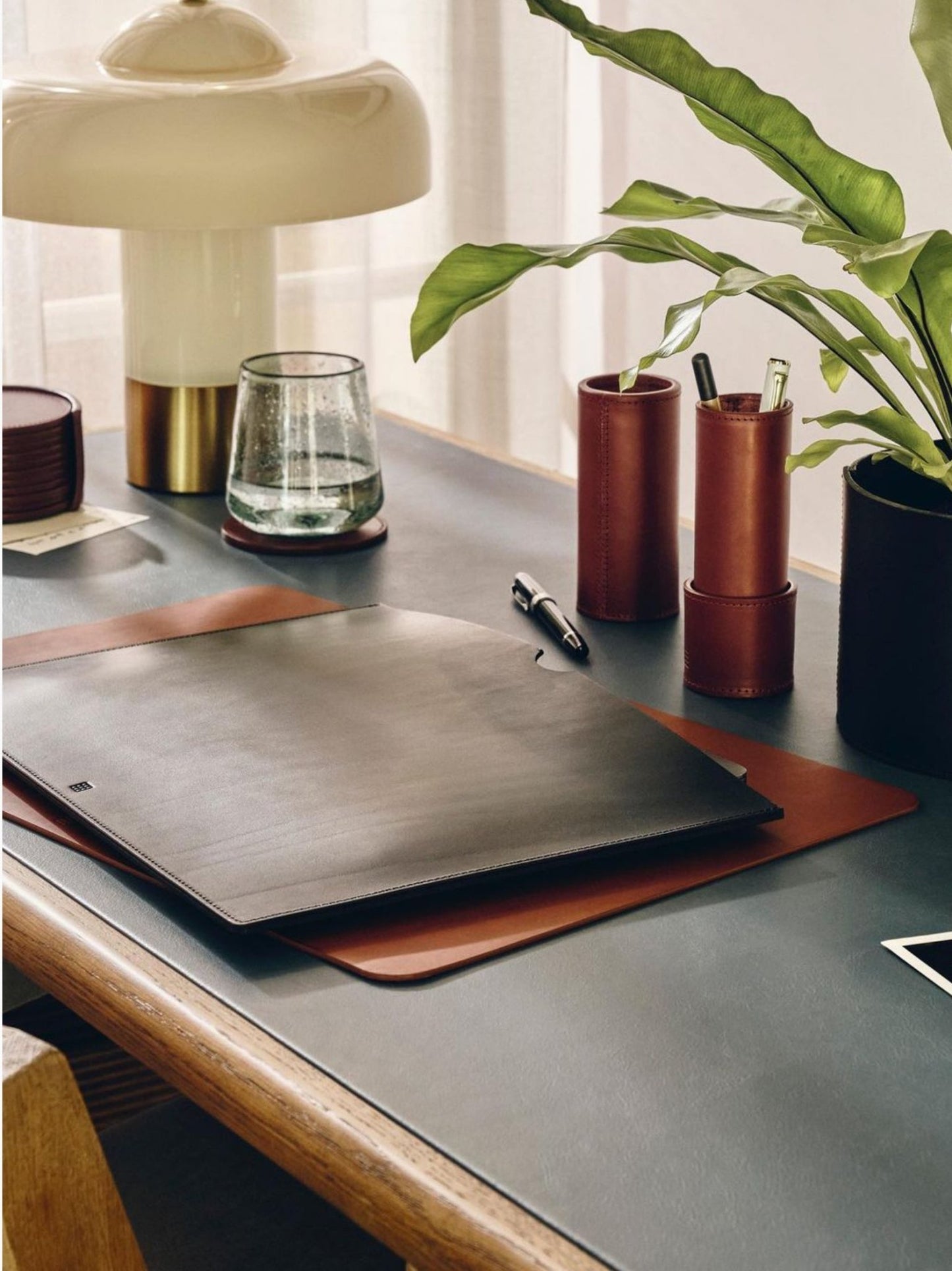 Personalised Leather Office Desk Mat