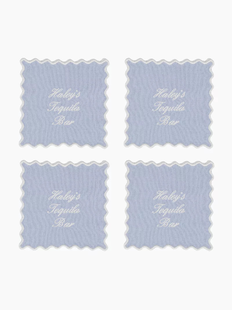 Personalised Square Cocktail Napkins Set