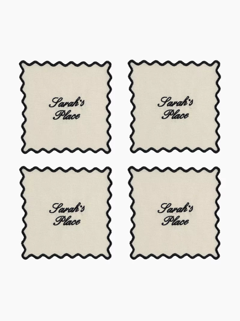 Personalised Square Cocktail Napkins Set