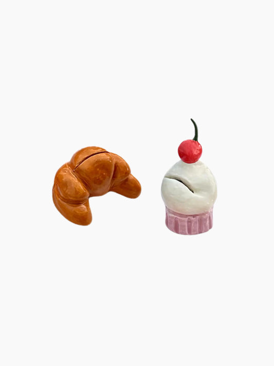 Croissant & Cake Name Tag Holder Set