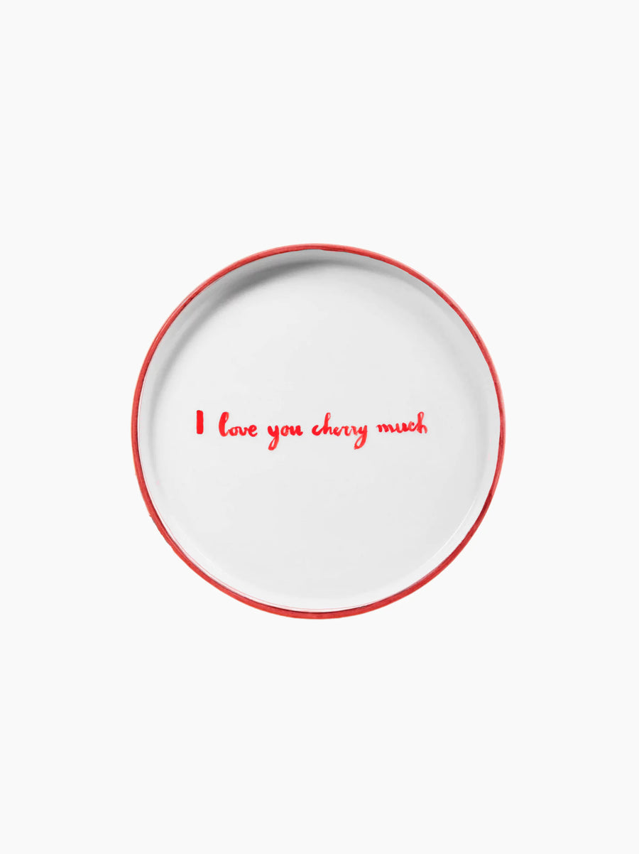 I Love You Cherry Much Dessert Plate