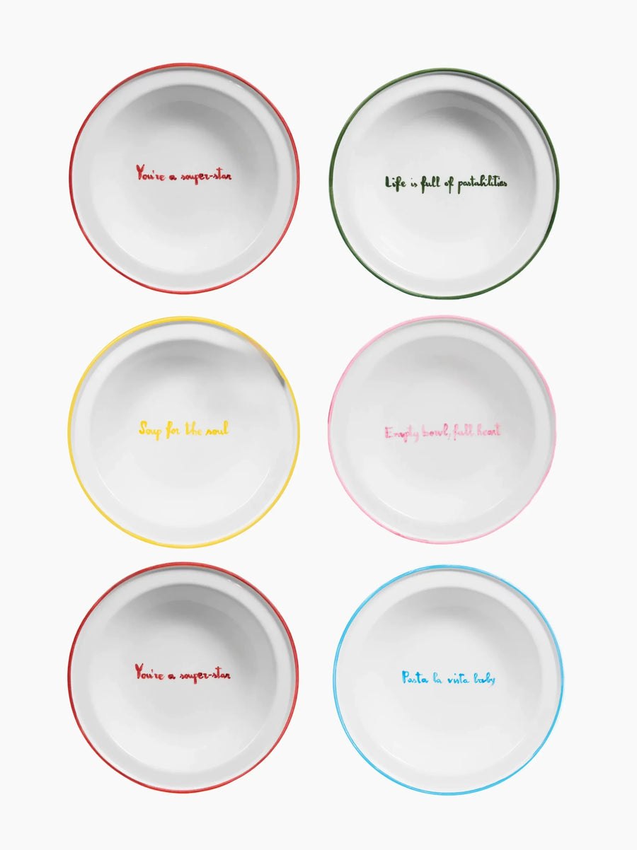 Quote Pasta Bowl Set of 6