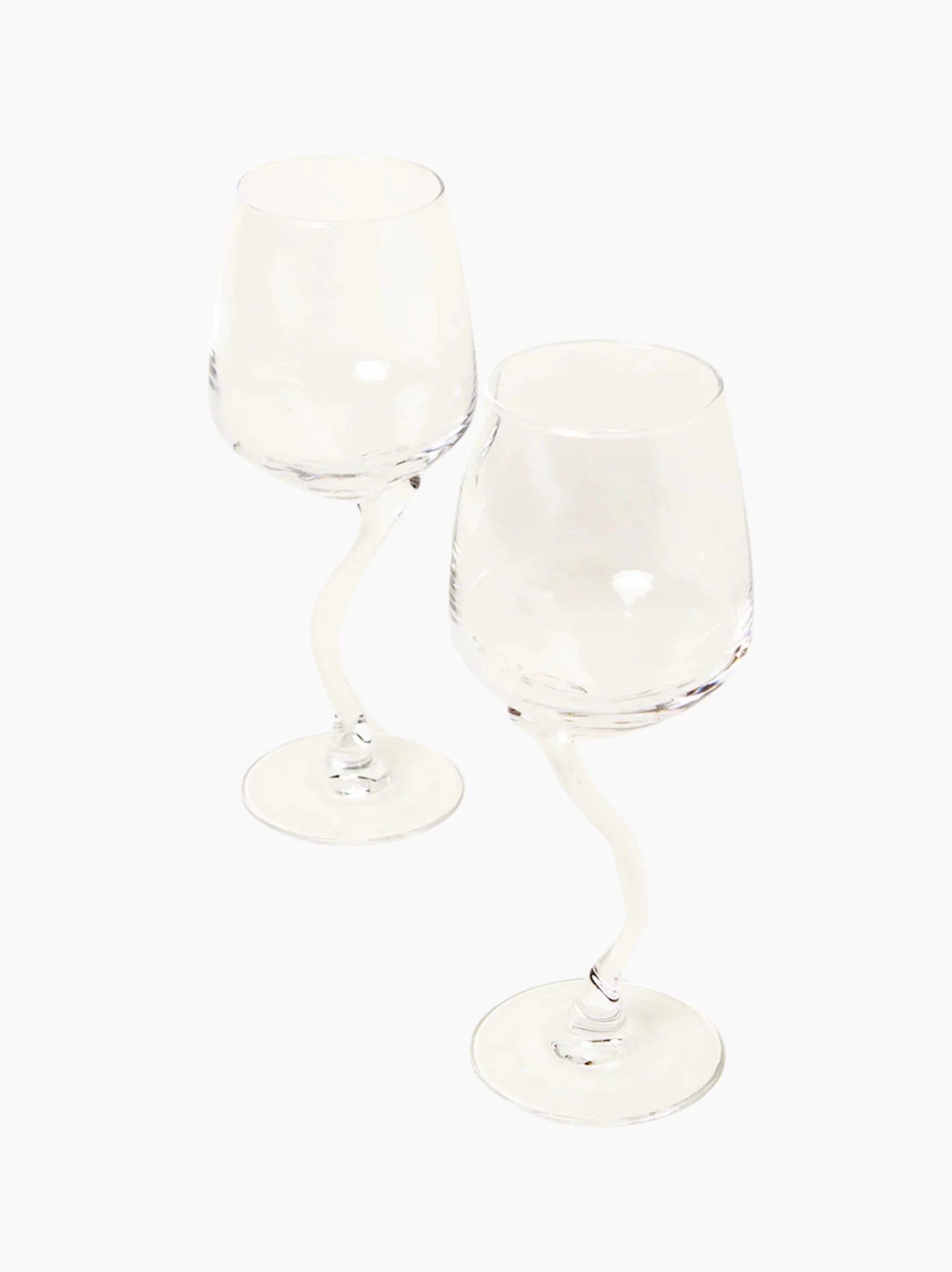 Curved Stem Wine Glasses Set of 2