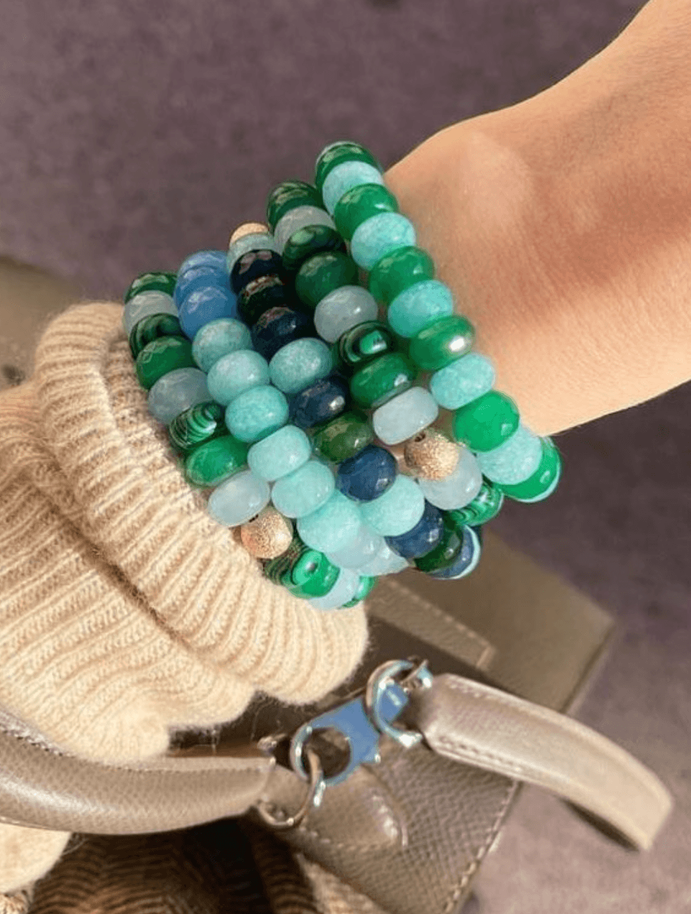 Baby Blue Beaded Bracelet