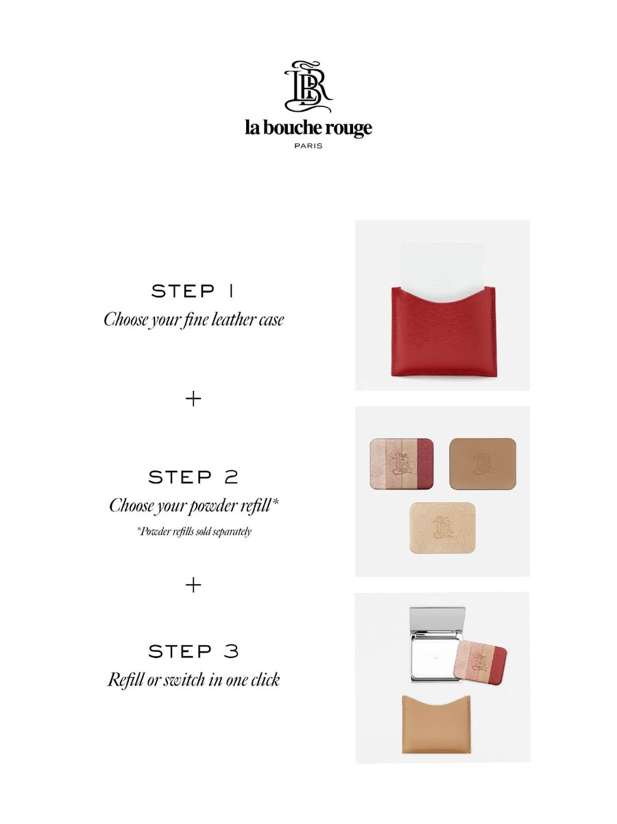 Beige Leather Compact Case