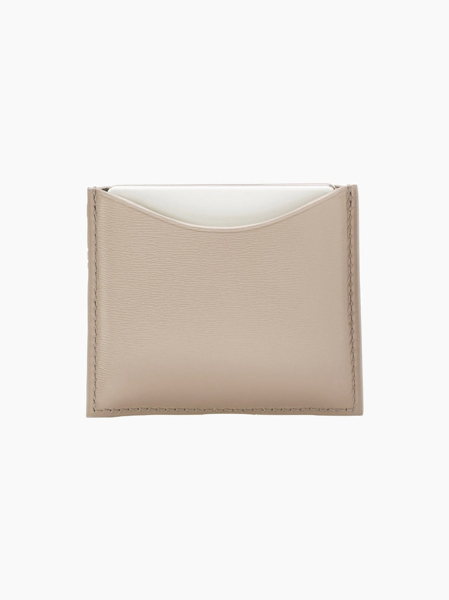 Beige Leather Compact Case