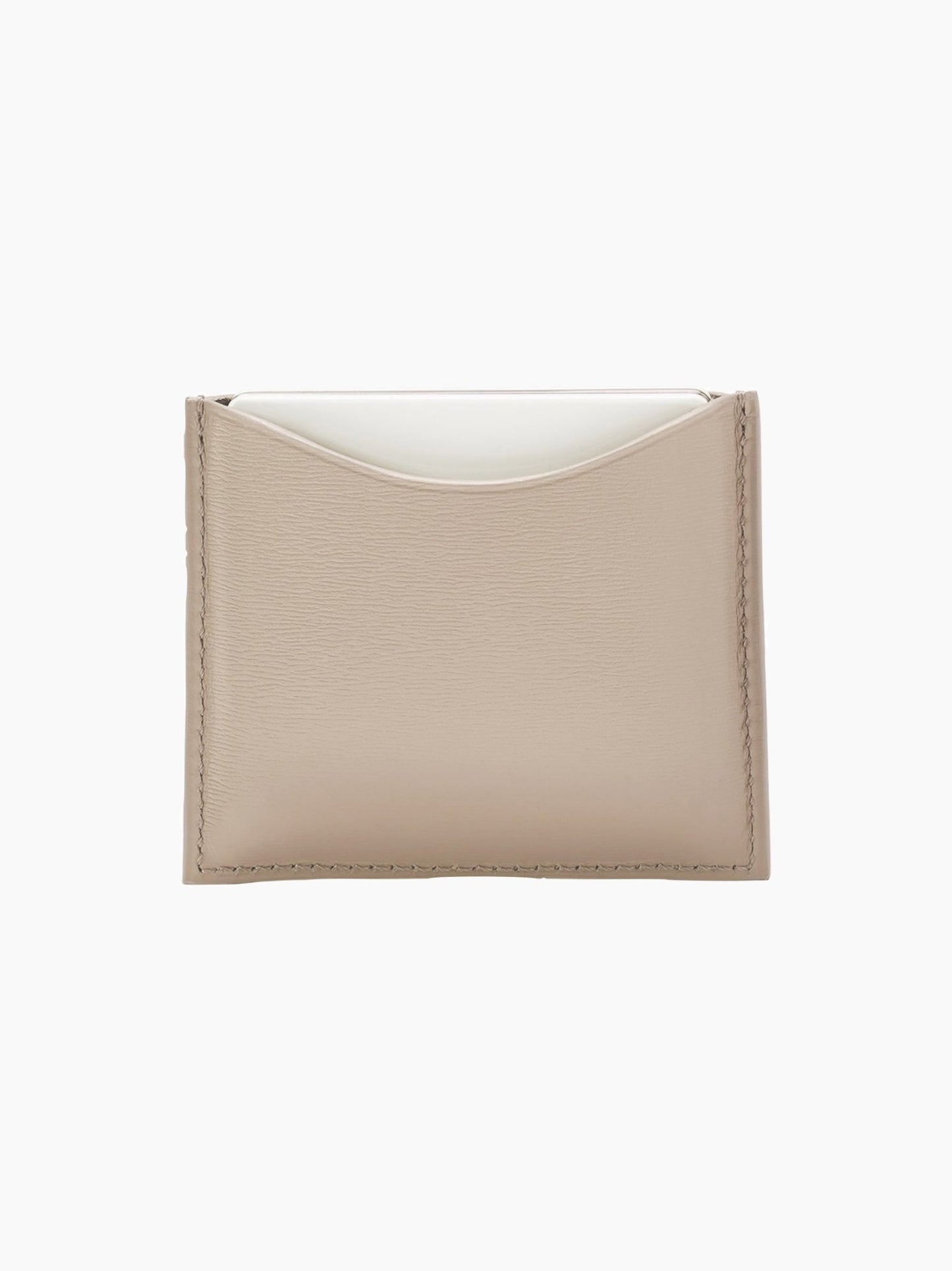 Beige Leather Compact Case