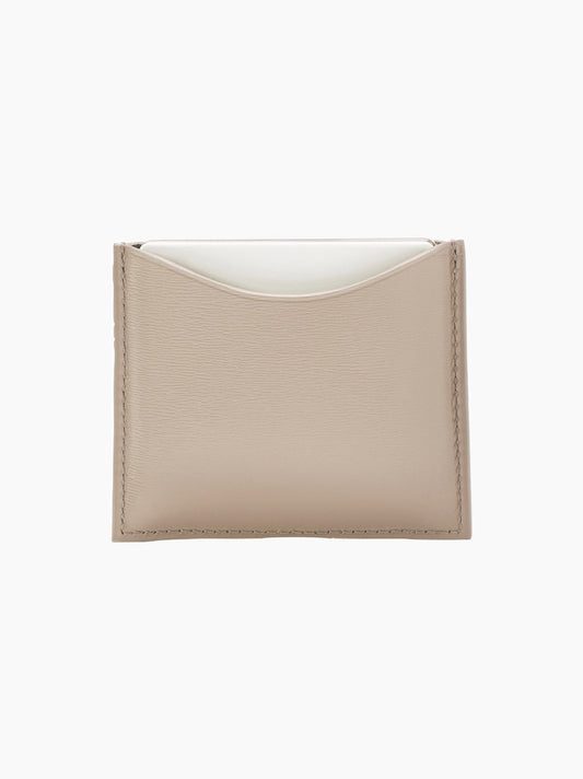 Beige Leather Compact Case