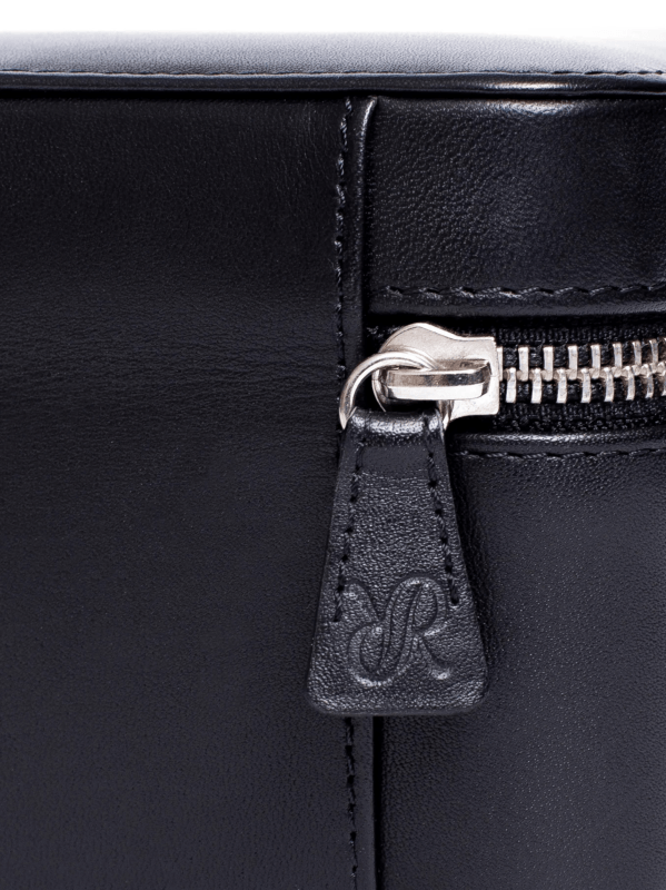 Black Leather Watch Zip Case