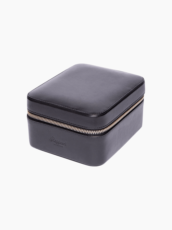 Black Leather Watch Zip Case