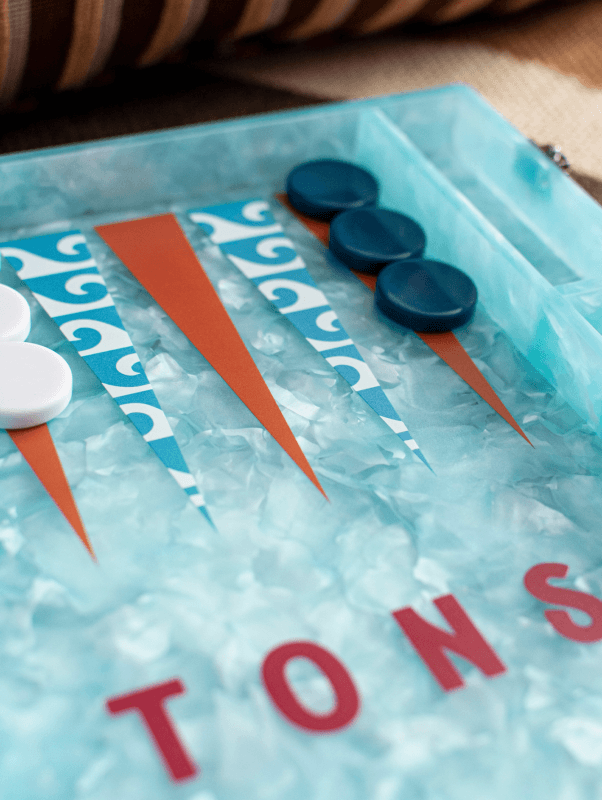 Blue Hamptons Backgammon