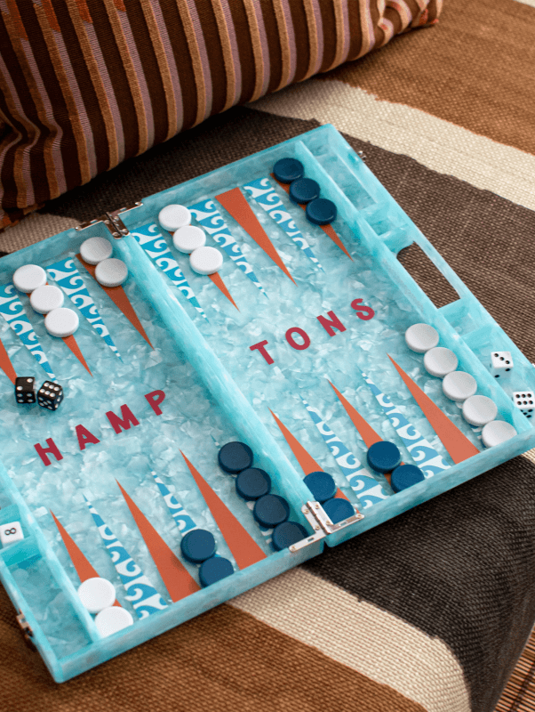 Blue Hamptons Backgammon