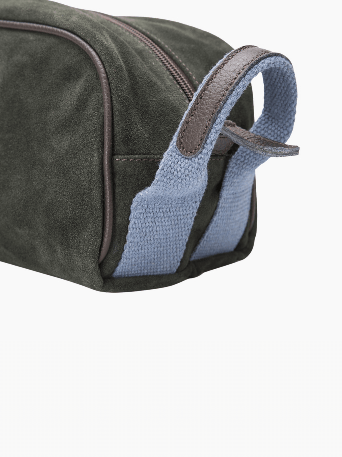 Boston Wash Bag Green Suede