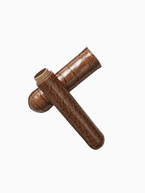Brown Textured Single Cigar Case