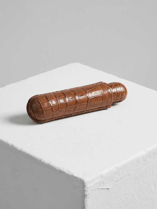 Brown Textured Single Cigar Case