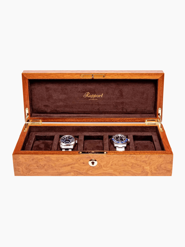 Burr Walnut Five-Piece Watch Box