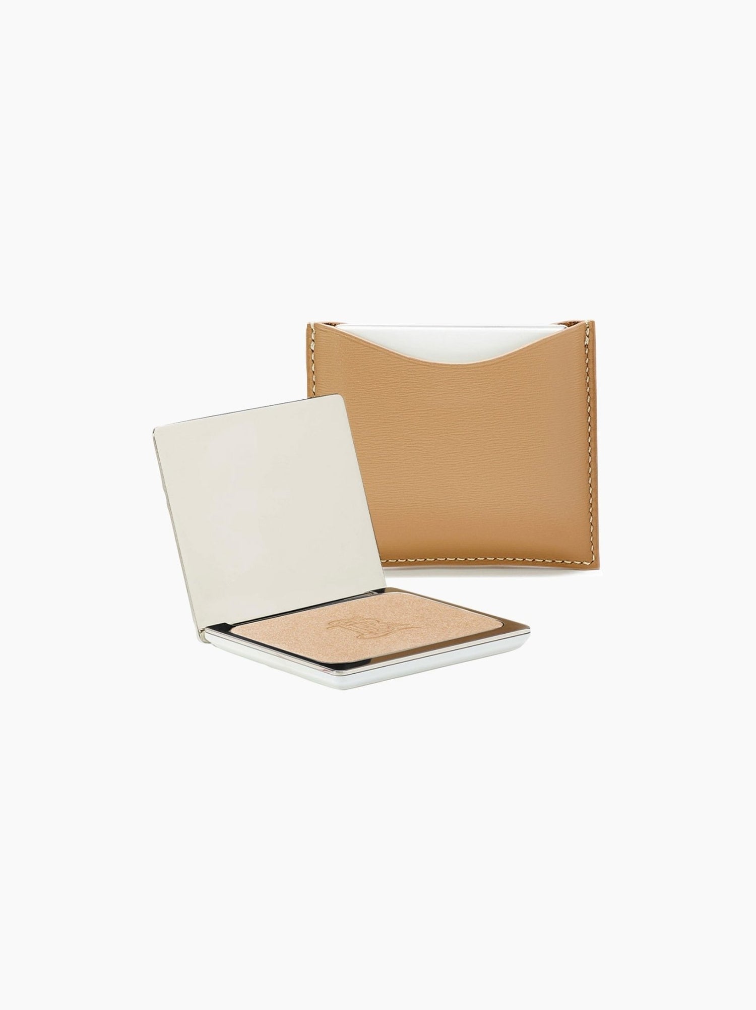 Camel Leather Compact Case