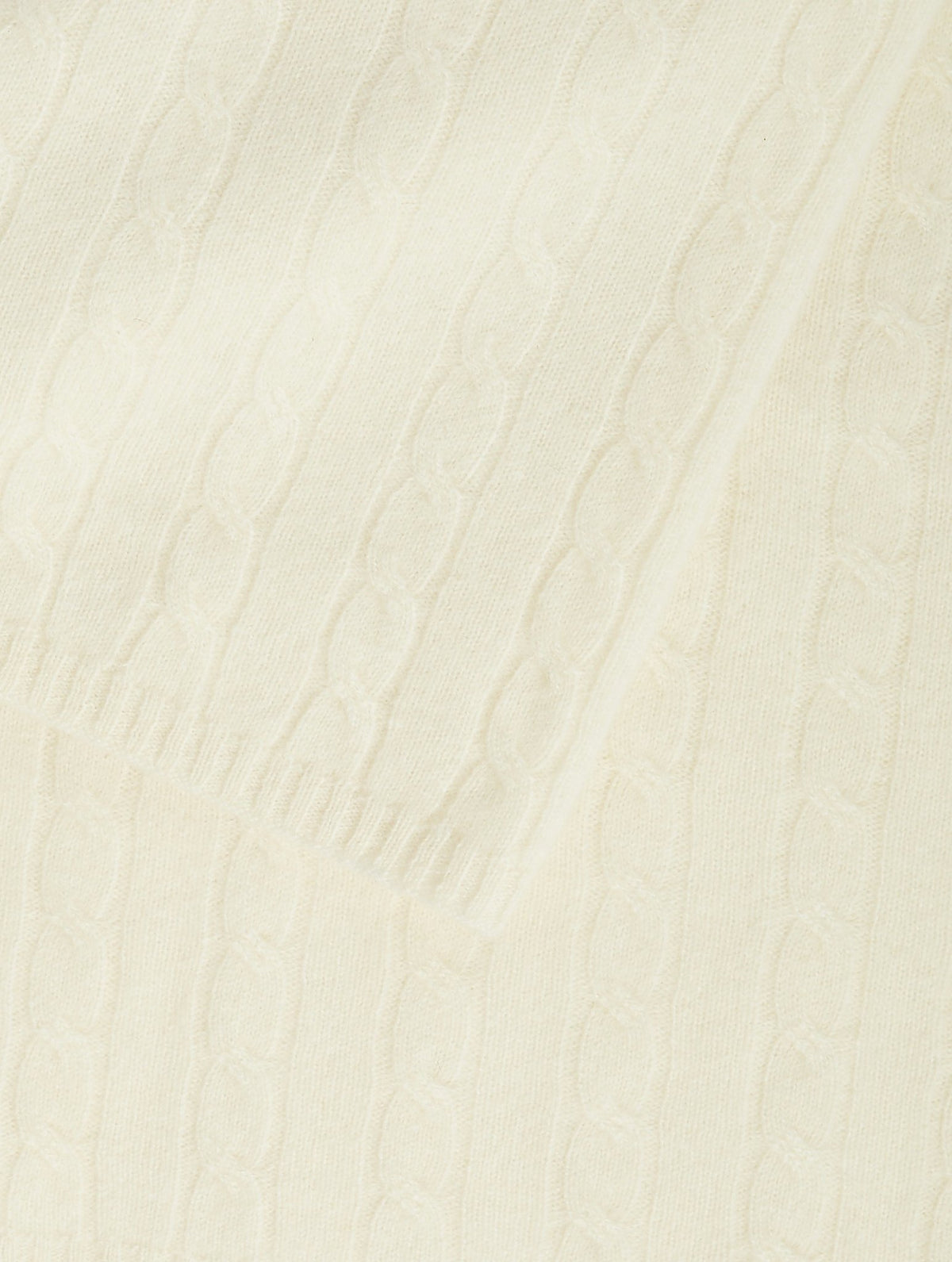 Cashmere Cable Knit Blanket In Cream