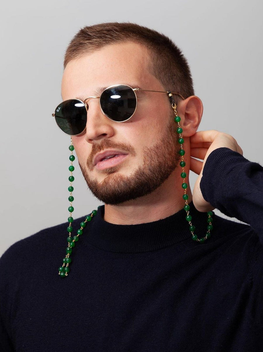 Dark Green Jade Sunglasses Chain