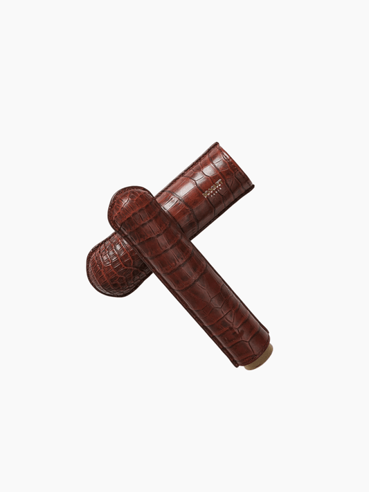 Dark Red Textured Single Cigar Case
