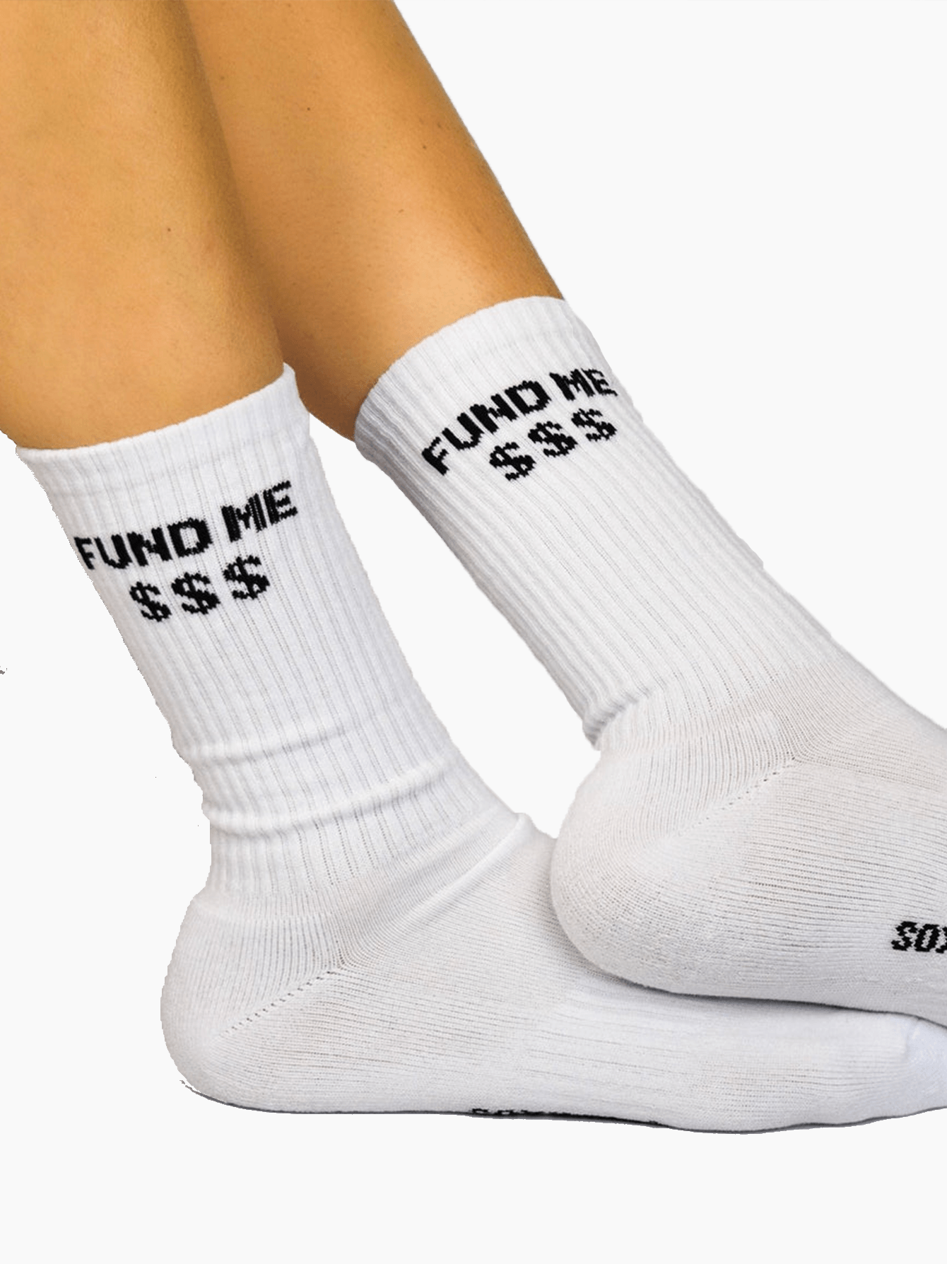 Fund Me White Socks
