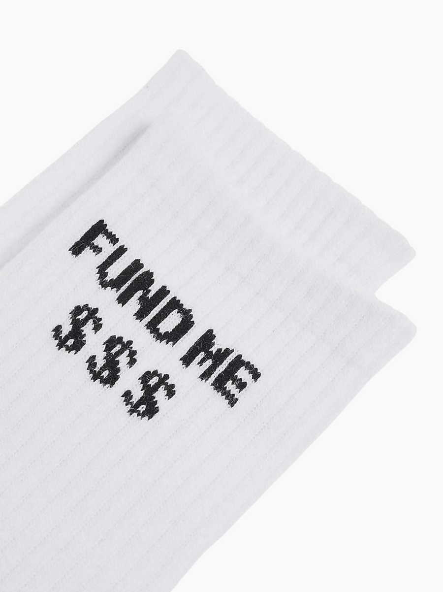 Fund Me White Socks