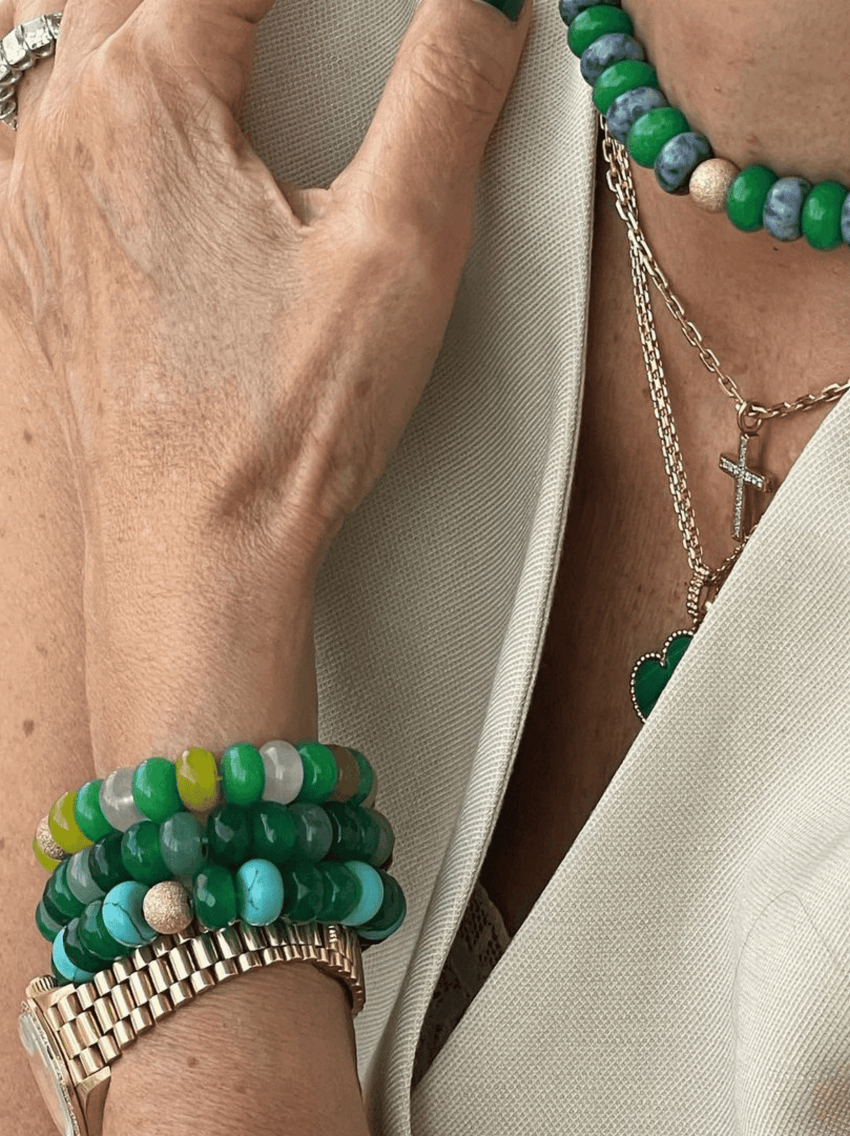 Green Malachite Beaded Bracelet