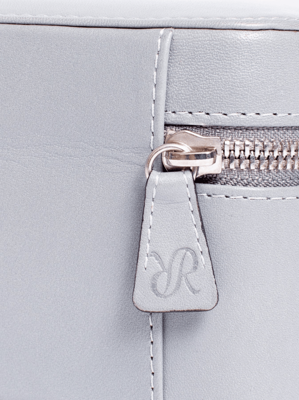 Grey Leather Watch Zip Case
