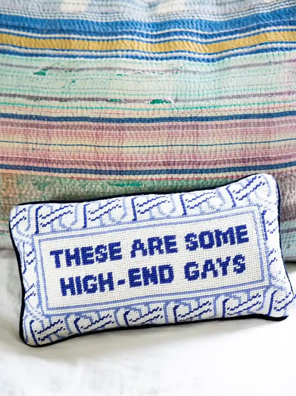 High-End Needlepoint Pillow