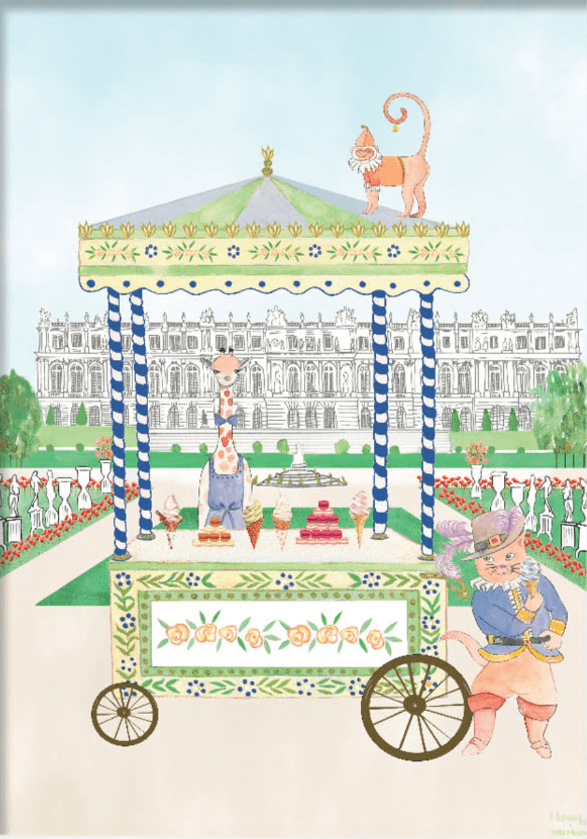 Ice-Cream Stand in The Palace of Versailles in Blue