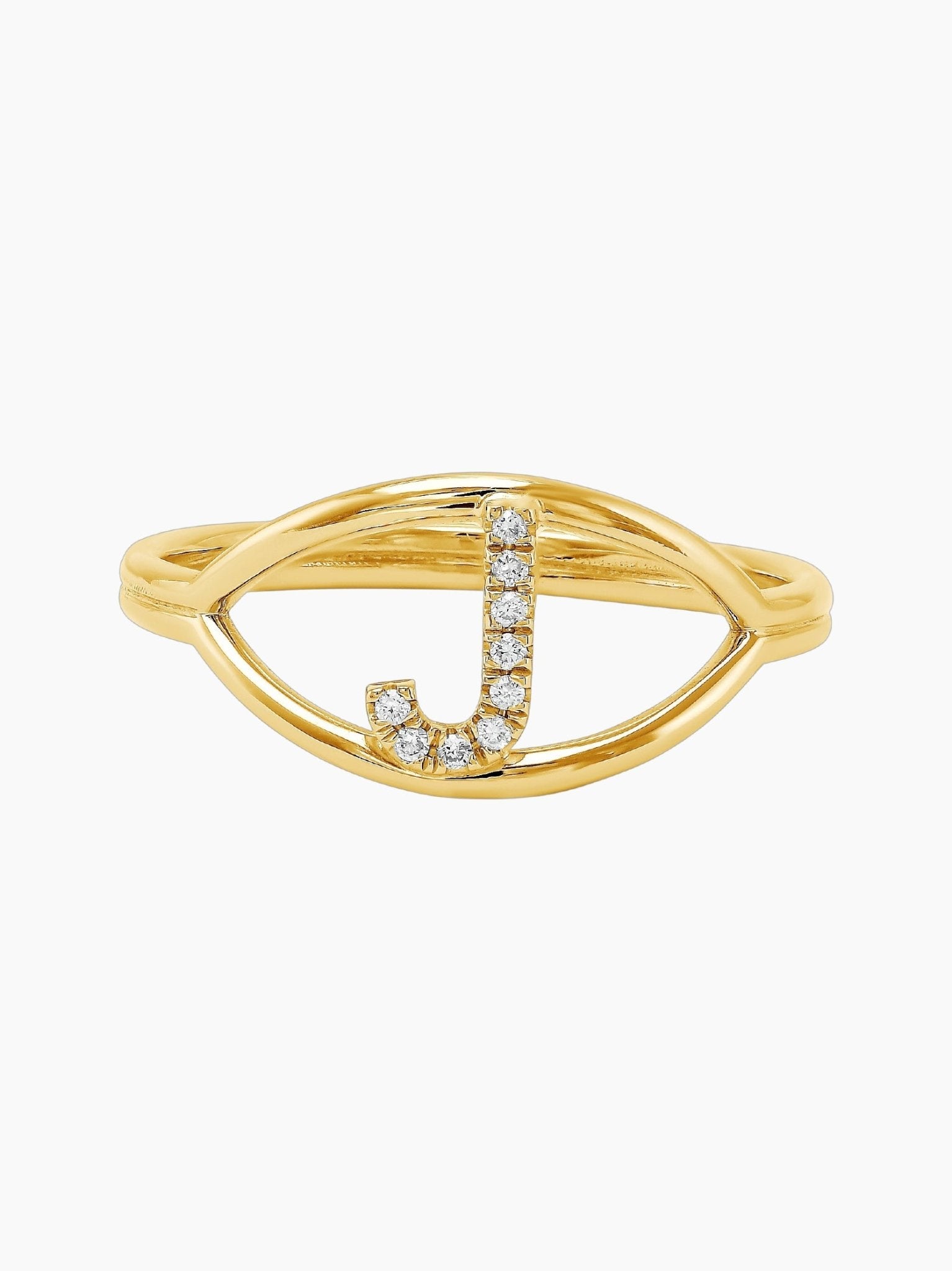 Keren Letter Ring in Yellow Gold