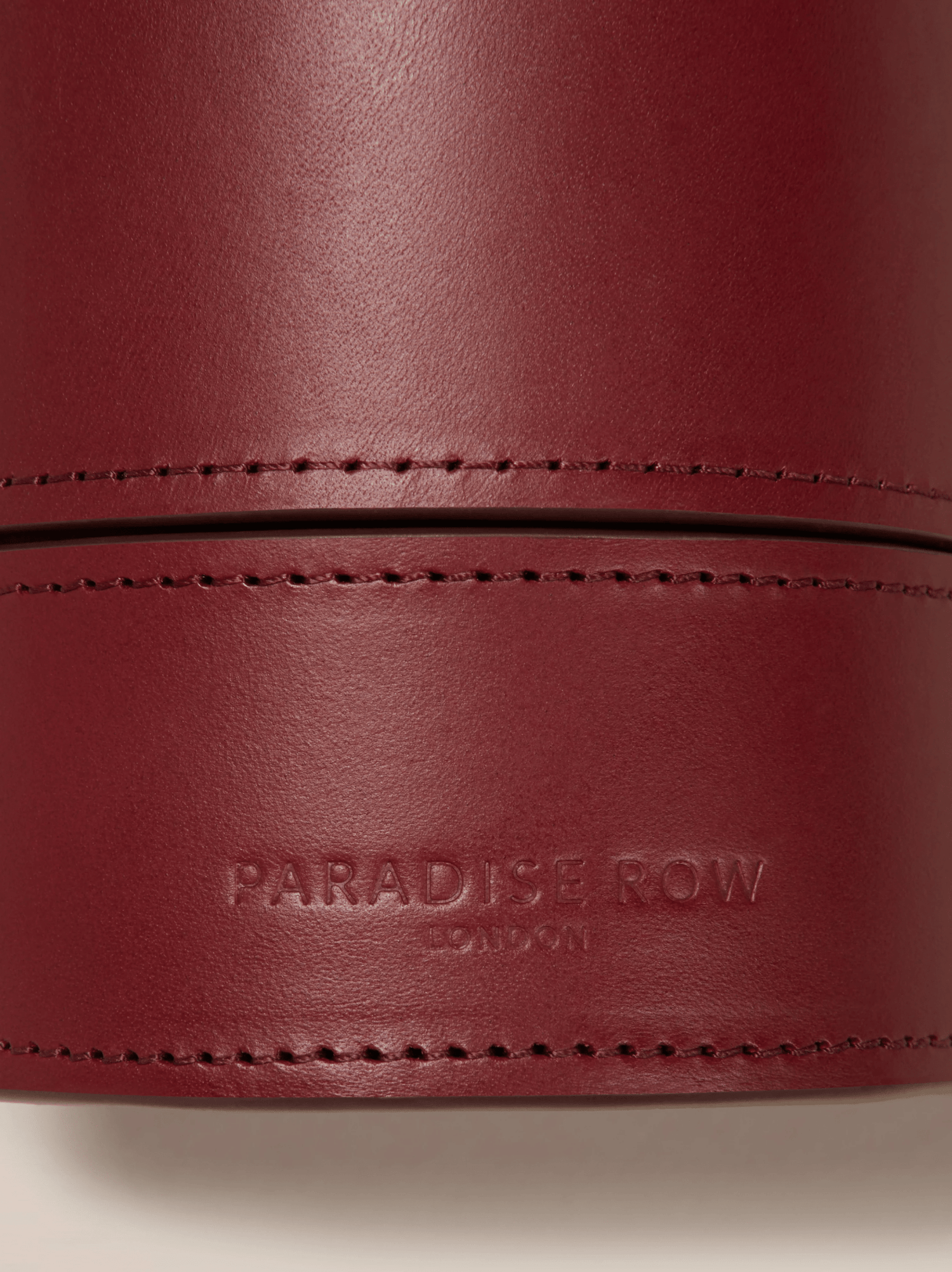 Leather Tennis Ball Holder in Red