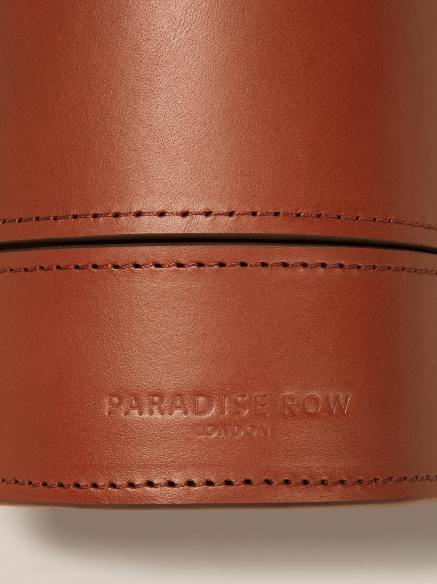 Leather Tennis Ball Holder in Tan
