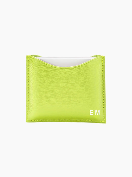 Lime Green Leather Compact Case