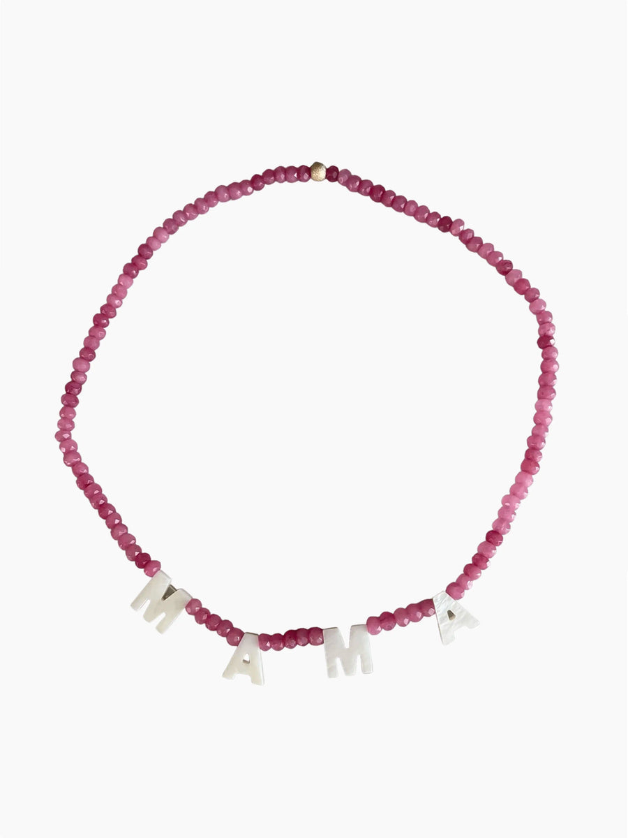 Mama Mother Of Pearl Beaded Necklace