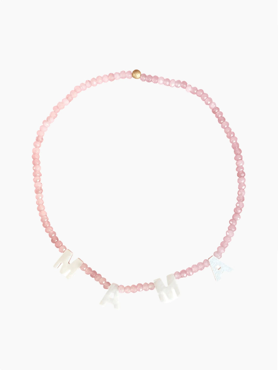 Mama Mother Of Pearl Beaded Necklace