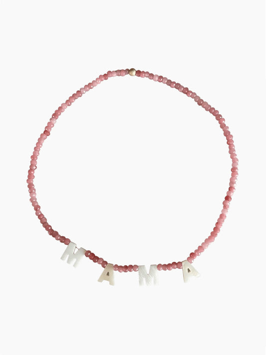Mama Mother Of Pearl Beaded Necklace