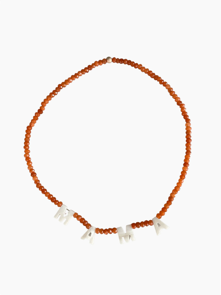 Mama Mother Of Pearl Beaded Necklace