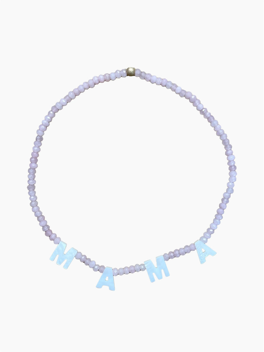 Mama Mother Of Pearl Beaded Necklace