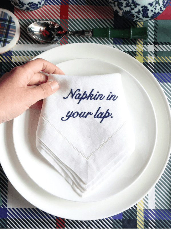 Miss Manners Dinner Napkins Blue Set