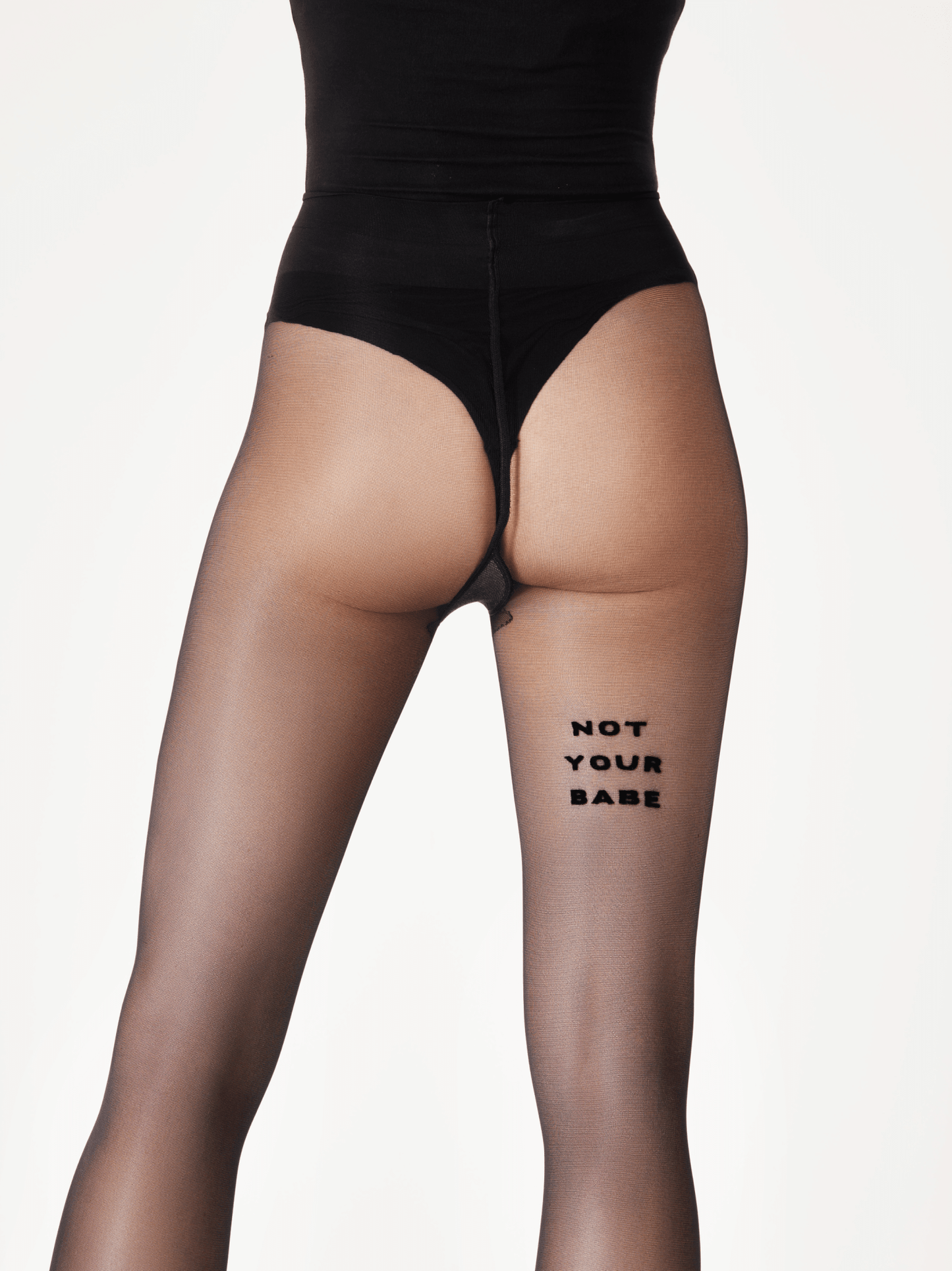 Not Your Babe Embroidered Tights