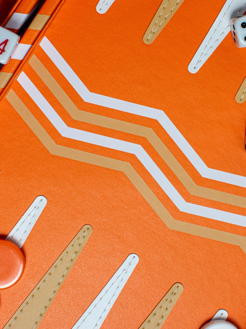 Orange Leather Backgammon