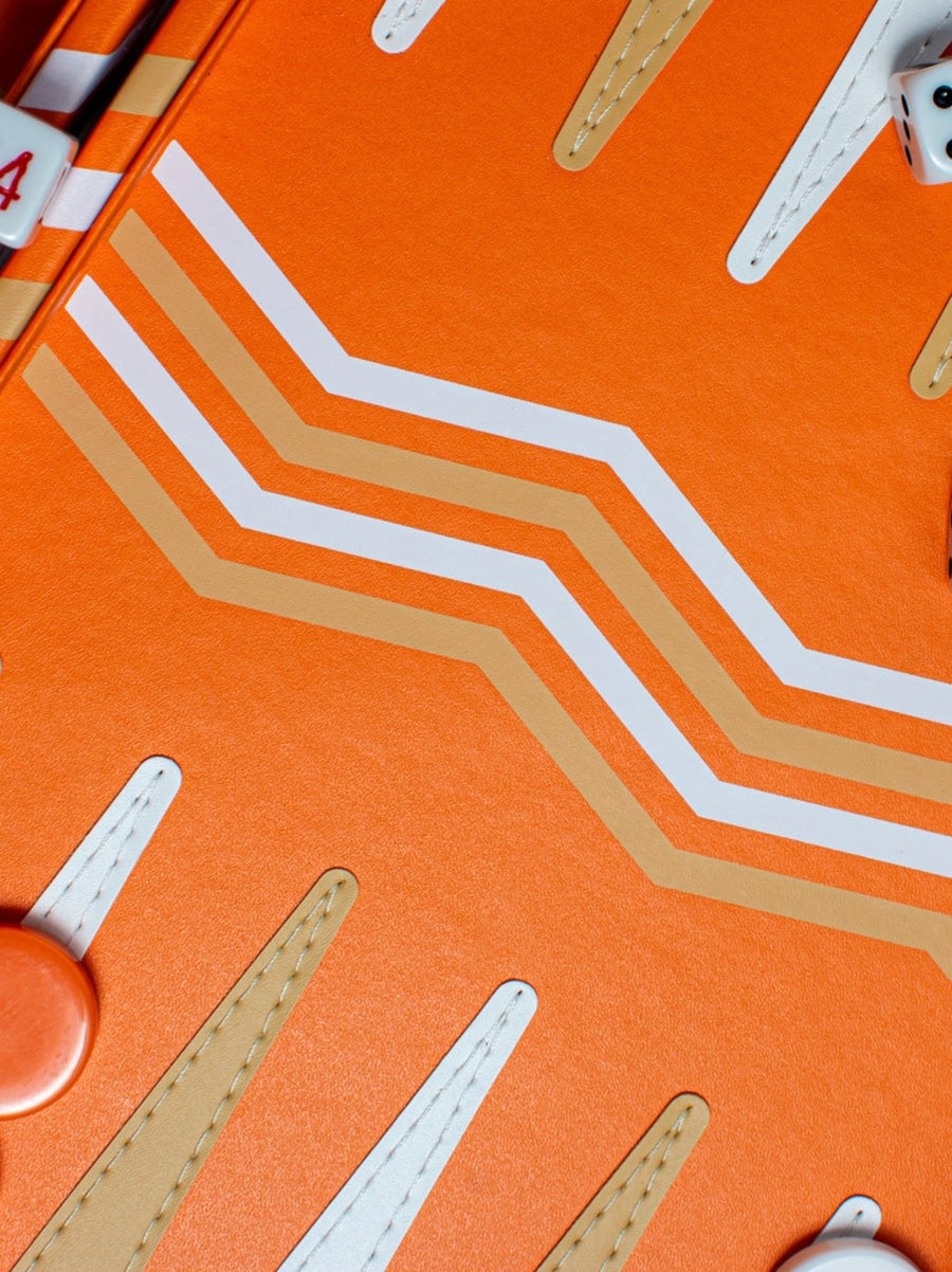 Orange Leather Backgammon