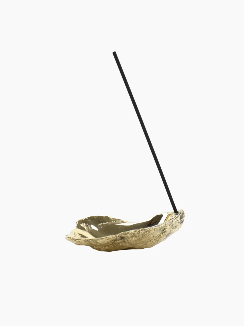 Oyster Incense Holder in Brass