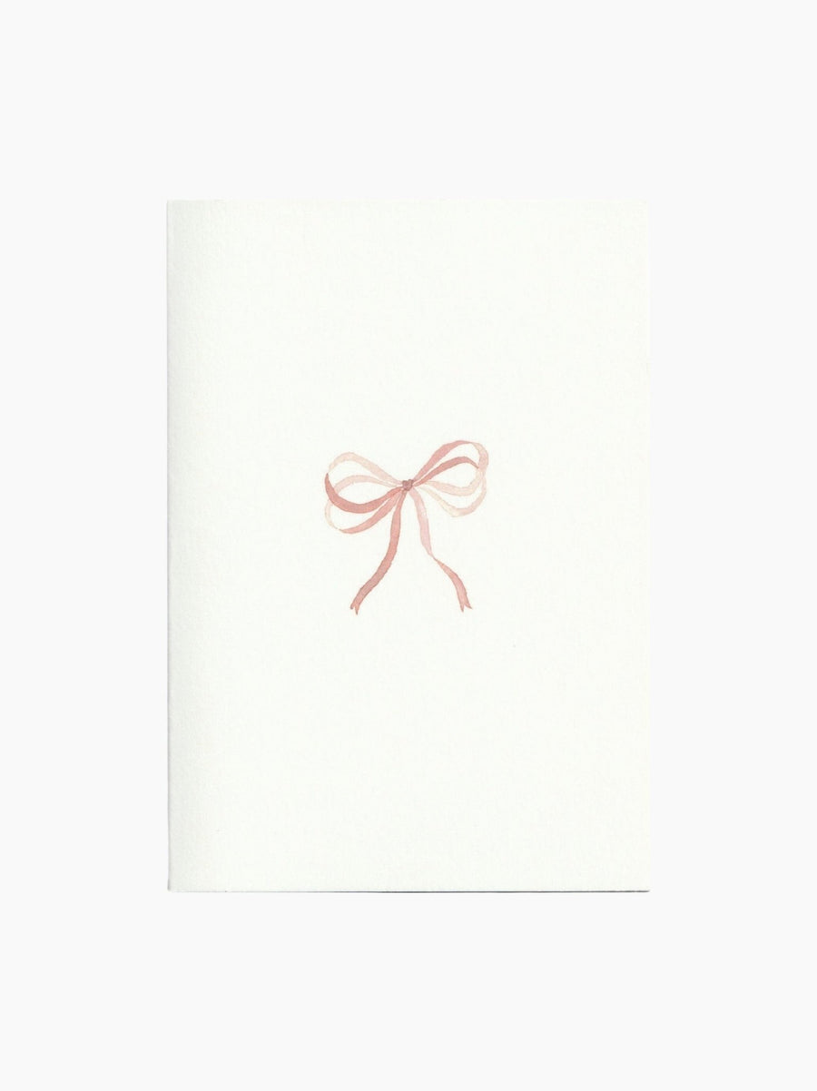 Pack of 5 Bow Ribbon Cards in Pink